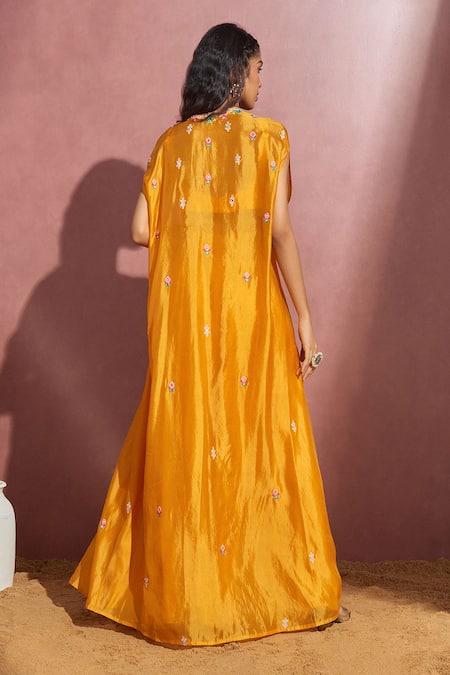 Aneesh Agarwaal Embroidered Cape & Sharara Set 