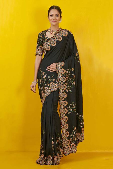 Rishi and Soujit Embroidered Saree with Blouse 