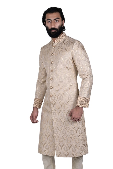 Rohit Kamra Jaipur Silk Brocade Sherwani Set 