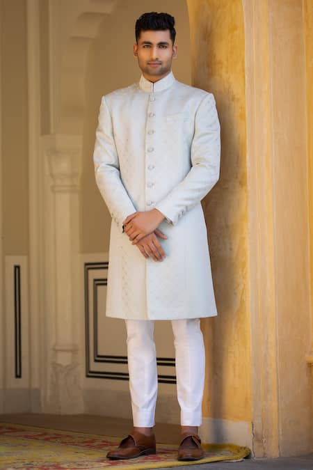 Rohit Kamra Jaipur Jacquard Checkered Sherwani 