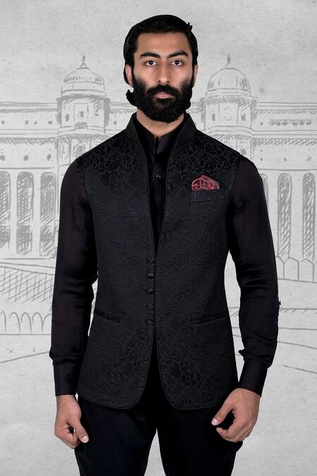 Buy TREEMODA Men's Black Regular Fit Solid Nehru Jacket for Wedding & Party  Online at Best Prices in India - JioMart.