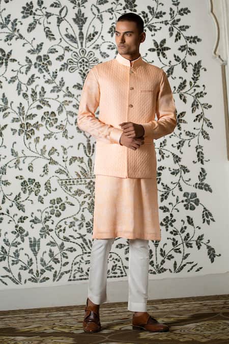 Rohit Kamra Jaipur Linen Silk Nehru Jacket 