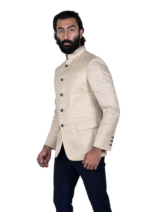 Rohit Kamra Jaipur Silk Jacquard Bandhgala 