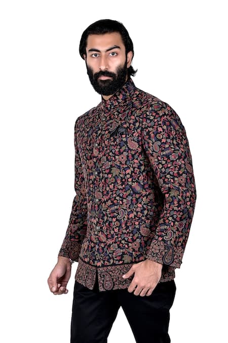 Rohit Kamra Jaipur Floral Woven Bandhgala 