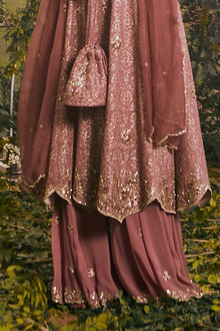 Buy Rachit Khanna Pink Organza, Tilla Gg Cutdana, Floral, Sequin, Embroidered Anarkali Sharara Set Online at Aza Fashions Buy_Rachit Khanna_Pink Organza, Tilla Gg Cutdana, Floral, Sequin, Embroidered Anarkali Sharara Set _Online_at_Aza_Fashions