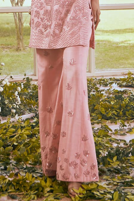 Buy Rachit Khanna Pink Glass Beads Round Embroidered Kurta And Flared Pant Set Online at Aza Fashions Buy_Rachit Khanna_Pink Glass Beads Round Embroidered Kurta And Flared Pant Set _Online_at_Aza_Fashions