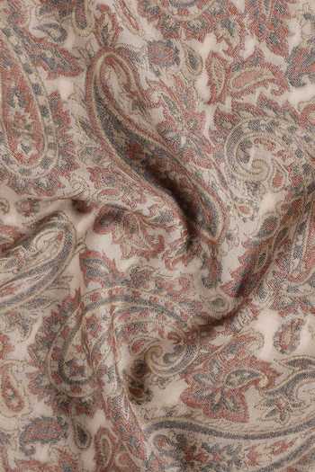 Shop_Shingora_Brown Wool Lurex Jacquard Stole _Online_at_Aza_Fashions