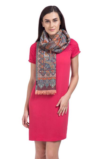 Buy Shingora Multi Color Woven Woollen Stole Online at Aza Fashions Buy_Shingora_Multi Color Woven Woollen Stole _Online_at_Aza_Fashions