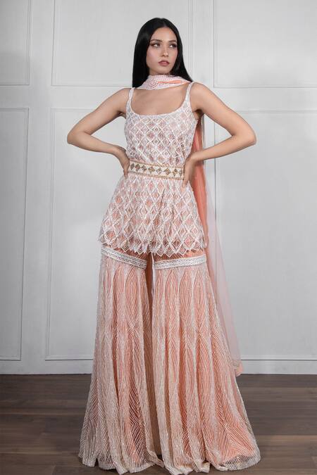 Ritika Mirchandani Embroidered Kurta & Sharara Set 