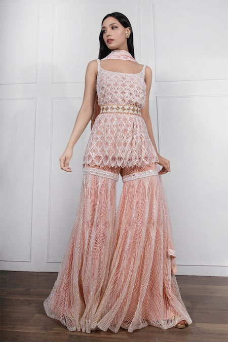 Ritika Mirchandani Embroidered Kurta & Sharara Set 