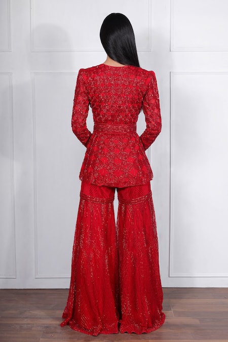 Ritika Mirchandani Embroidered Kurta & Sharara Set 