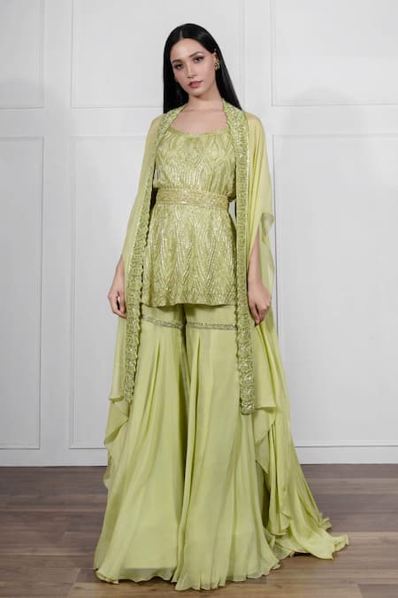 Ritika Mirchandani Embroidered Kurta & Sharara Set 