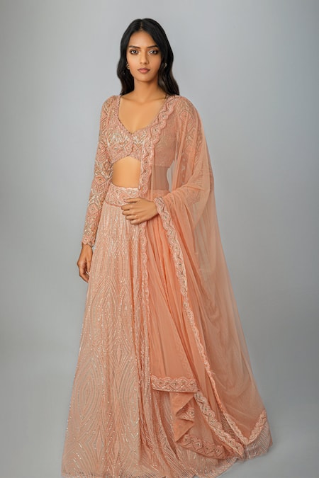 Ritika Mirchandani Hand Embroidered Bridal Lehenga Set 