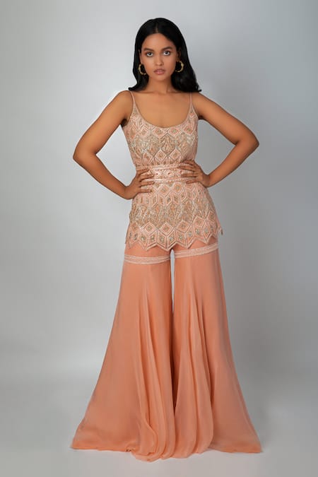 Ritika Mirchandani Embroidered Kurta Sharara Set 