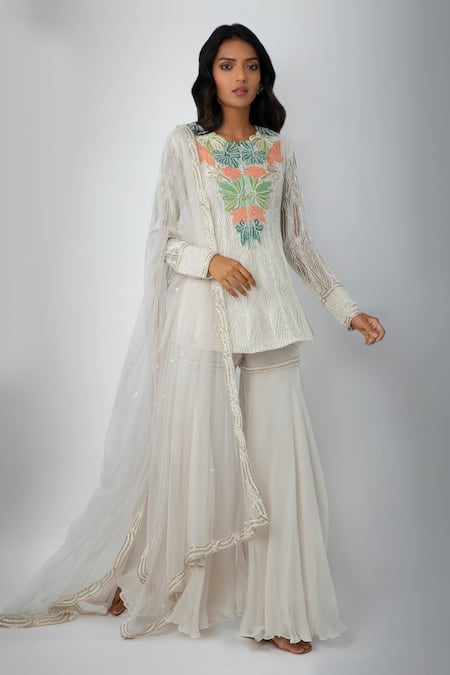 Ritika Mirchandani Embroidered Kurta Sharara Set 