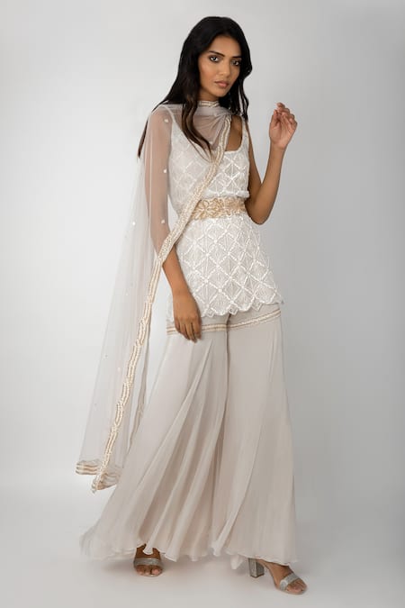 Ritika Mirchandani Embroidered Kurta Sharara Set 