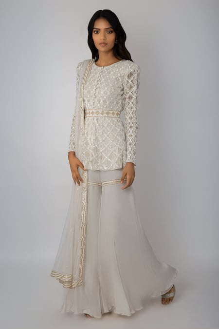 Ritika Mirchandani Embroidered Kurta Sharara Set 