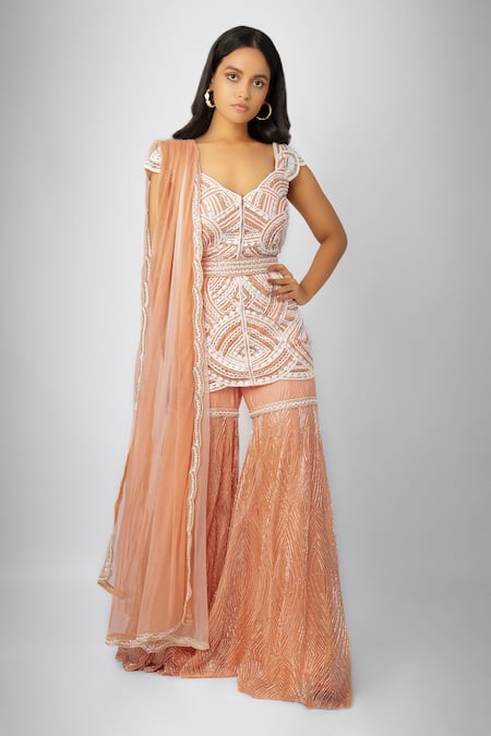 Ritika Mirchandani Embroidered Kurta Sharara Set 