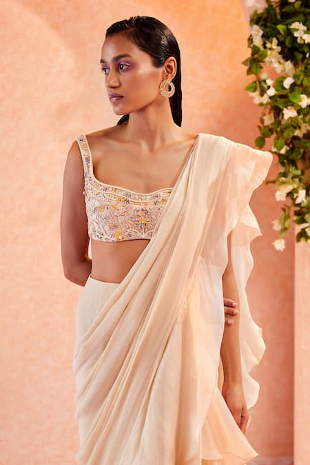Ridhi Mehra Milena Draped Ruffle Saree with Blouse 