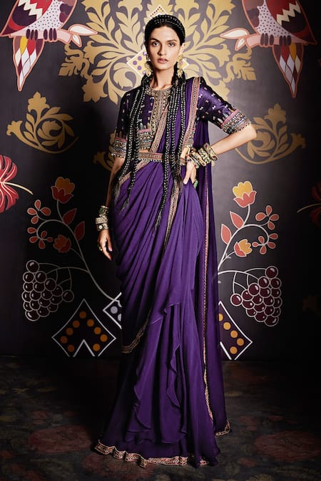 Purple Banaras Silk Saree – Vijayalakshmi Silks