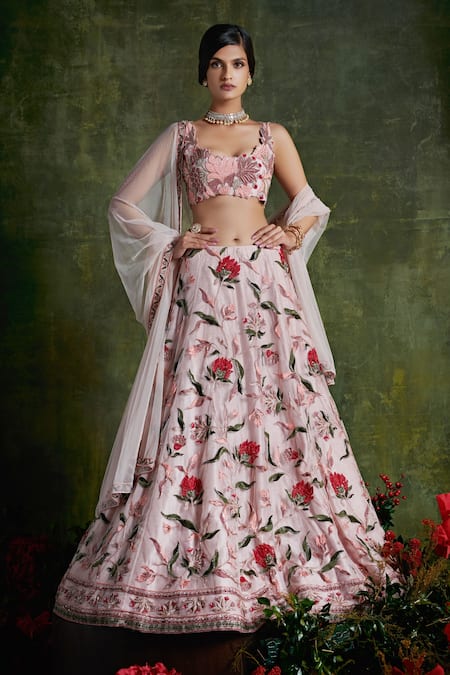 Ridhi Mehra Net Embroidered Bridal Lehenga Set 