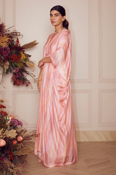 Buy Ridhi Mehra Purple Kaftan Fine Silk And Inner Mulmul V Neck Masa Online at Aza Fashions Buy_Ridhi Mehra_Purple Kaftan Fine Silk And Inner Mulmul V Neck Masa _Online_at_Aza_Fashions