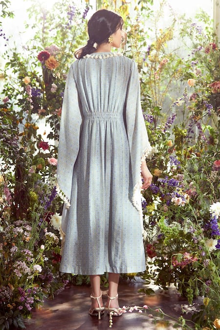 Ridhi Mehra Chanderi Printed Kaftan Dress 