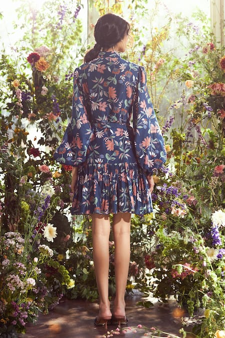 Ridhi Mehra Chanderi Floral Print Dress 