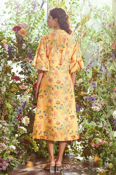 Ridhi Mehra Chanderi Floral Print Dress 