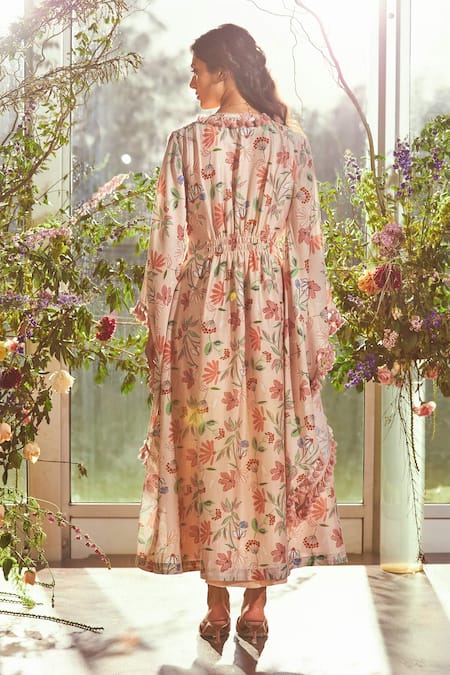 Ridhi Mehra Chanderi Floral Print Dress 