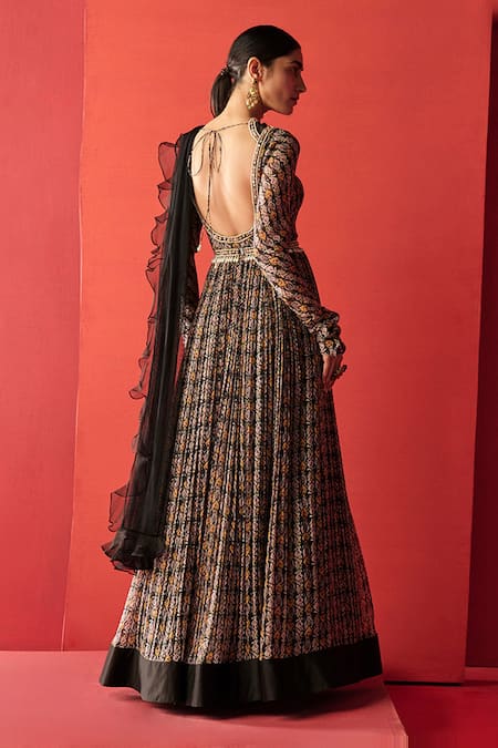 Ridhi Mehra Ikat Print Anarkali with Dupatta 
