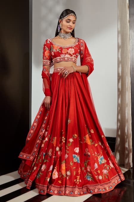 Ridhi Mehra Rayen Silk Printed Lehenga Set 