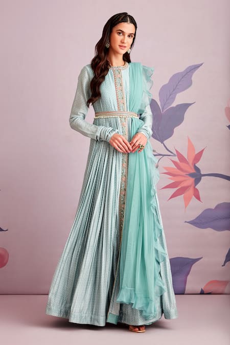 Ridhi Mehra Eliza Silk Anarkali With Dupatta 