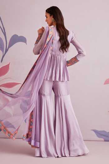 Ridhi Mehra Sigal Silk Kurta Sharara Set 