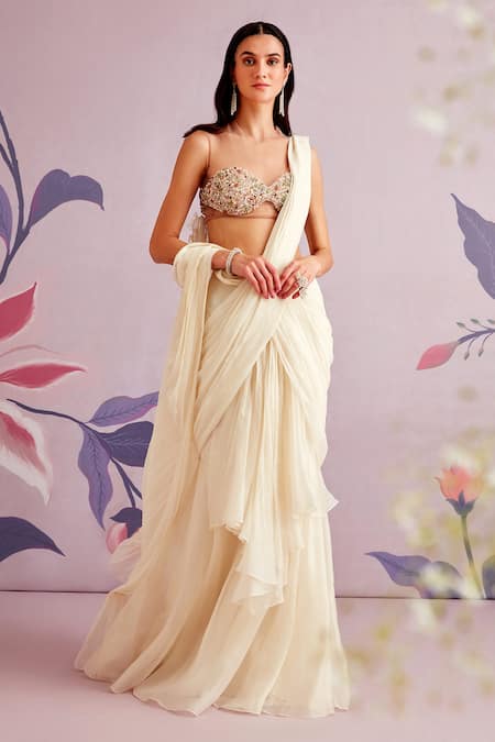 Ridhi Mehra Acacia Pre-Draped Saree With Blouse 