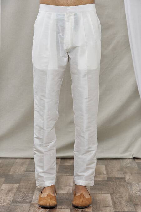 Shop_Rng Safawala_Yellow Kurta - Georgette, Pant- Dupion Silk Sequin, Chikan Set_Online_at_Aza_Fashions