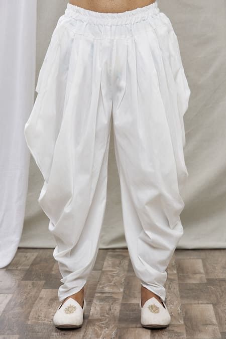 Rng Safawala_Blue Cotton Silk Thread And Mirror Work Embroidered Kurta Set _at_Aza_Fashions