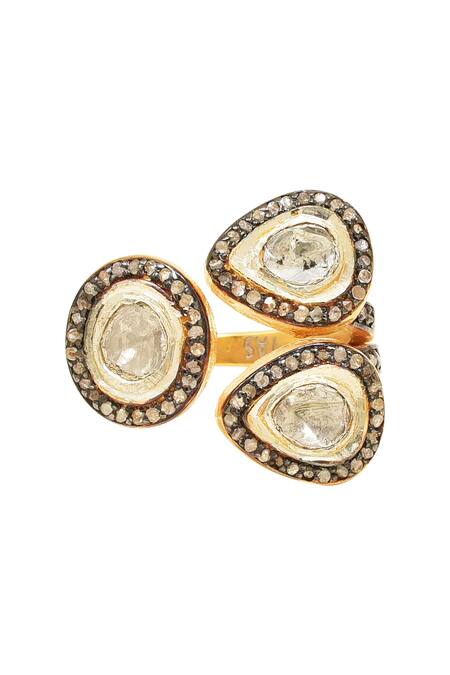 Shop The Alchemy Studio Black Diamonds Uncut Ring Single Pc at Aza Fashions Shop_The Alchemy Studio_Black Diamonds Uncut Ring Single Pc_at_Aza_Fashions