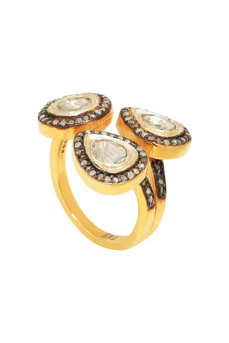 The Alchemy Studio Black Diamonds Uncut Ring Single Pc Online at Aza Fashions The Alchemy Studio_Black Diamonds Uncut Ring Single Pc_Online_at_Aza_Fashions