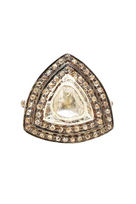 Shop The Alchemy Studio Black Diamonds Polki Studded Ring Single Pc at Aza Fashions Shop_The Alchemy Studio_Black Diamonds Polki Studded Ring Single Pc_at_Aza_Fashions