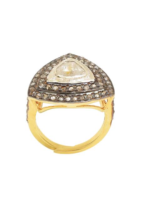 The Alchemy Studio Black Diamonds Polki Studded Ring Single Pc Online at Aza Fashions The Alchemy Studio_Black Diamonds Polki Studded Ring Single Pc_Online_at_Aza_Fashions