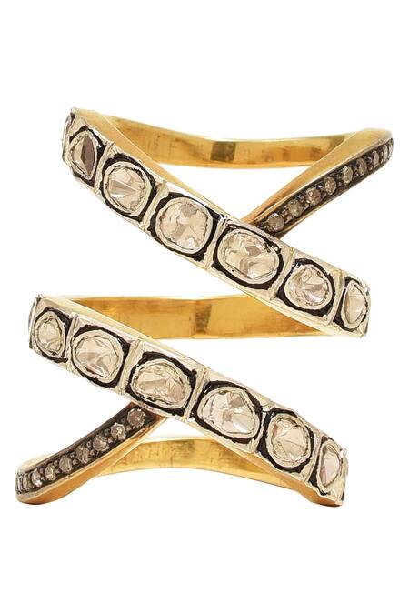 Shop The Alchemy Studio Black Diamonds Swirl Cut Ring at Aza Fashions Shop_The Alchemy Studio_Black Diamonds Swirl Cut Ring_at_Aza_Fashions