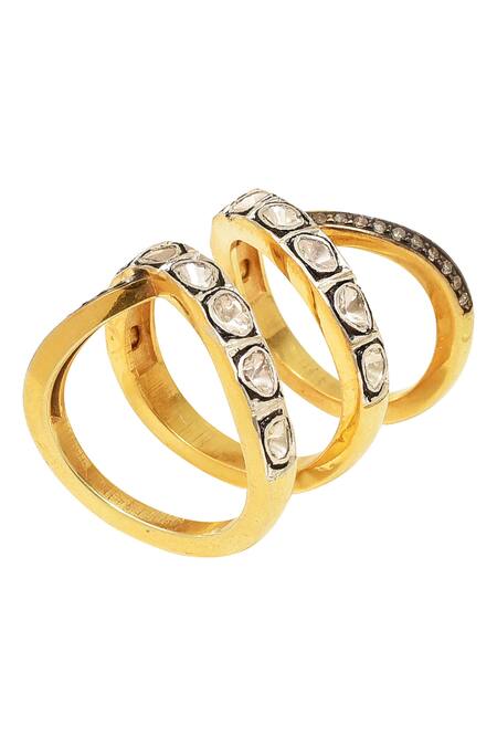 The Alchemy Studio Black Diamonds Swirl Cut Ring Online at Aza Fashions The Alchemy Studio_Black Diamonds Swirl Cut Ring_Online_at_Aza_Fashions