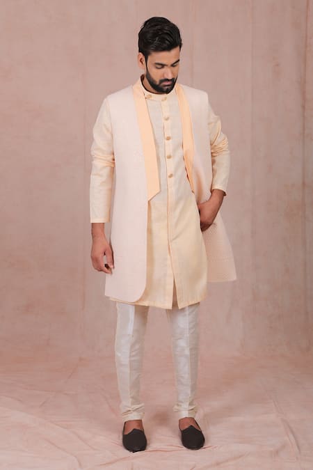 RNG Safawala Silk Embroidered Jacket & Kurta Set 