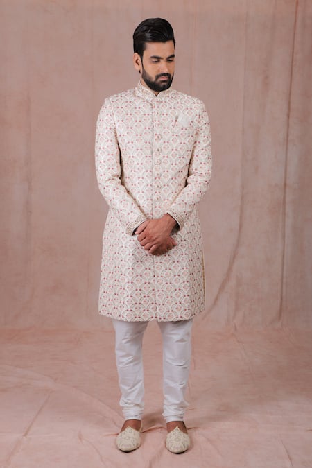 RNG Safawala Silk Embroidered Sherwani Set For Kids For Kids