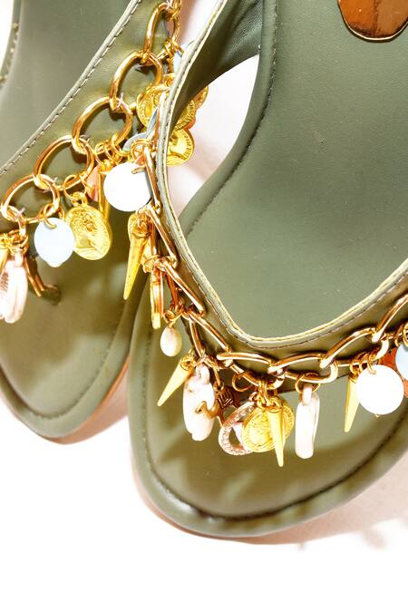 Foot Fuel_Green Road Rani Embellished Flats _Online_at_Aza_Fashions