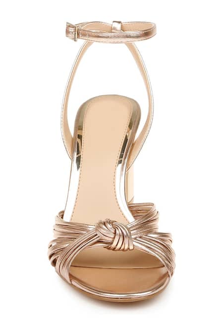 Sephyr Gold Crystals, Rhinestones Alysanne Cord Straps Block Heels Online at Aza Fashions Sephyr_Gold Crystals, Rhinestones Alysanne Cord Straps Block Heels _Online_at_Aza_Fashions