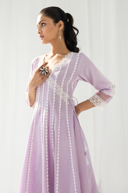 Buy Roze Purple Cotton, Chiffon Lace, Embroidery Scoop Neck Aria Embellished Angrakha Set Online at Aza Fashions Buy_Roze_Purple Cotton, Chiffon Lace, Embroidery Scoop Neck Aria Embellished Angrakha Set _Online_at_Aza_Fashions