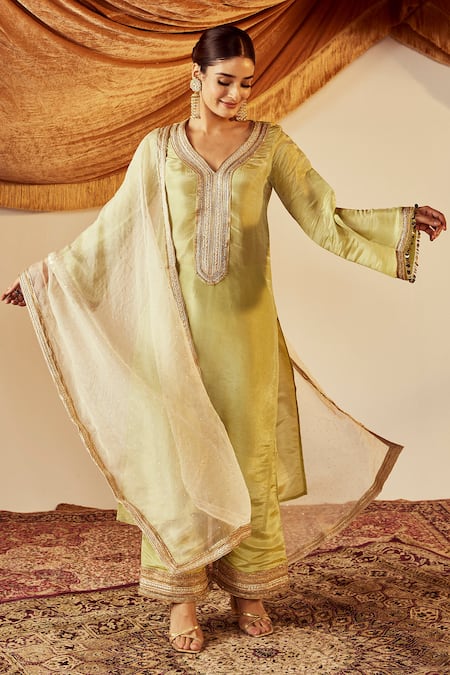 Buy Green & Gold Ethnic Suit Sets for Men by SOJANYA Online | Ajio.com