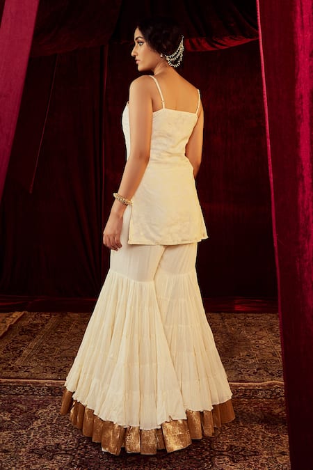 Roze Shahina Jacquard Kurta Sharara Set 